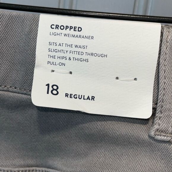 J. Jill Denim High Rise Crop Pull On Pants Jeans Stretch Size 18R Light Gray NWT - Picture 4 of 9